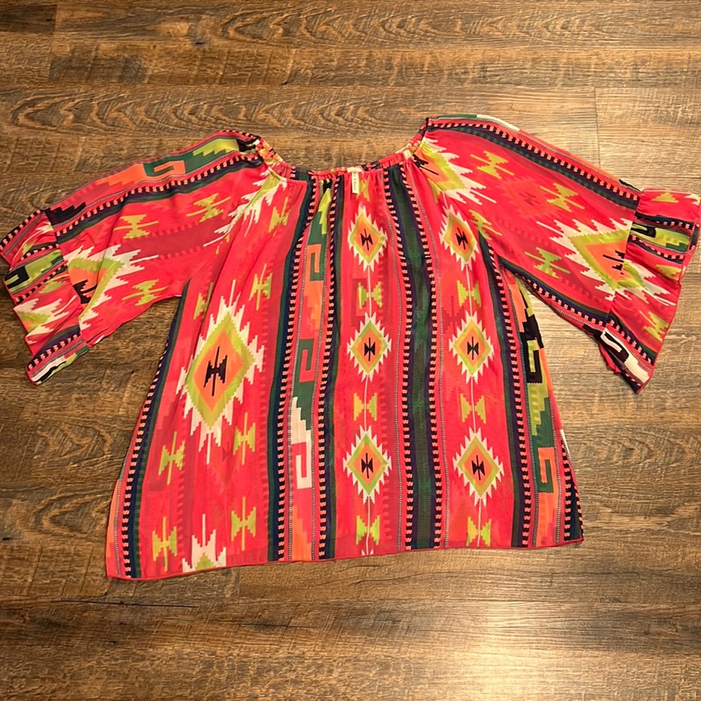 Now N Forever XXL Pink Aztec Blouse